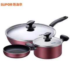 不粘锅三件套装锅 组合锅具 炒锅煎锅汤锅 电磁炉燃气通用T1314T